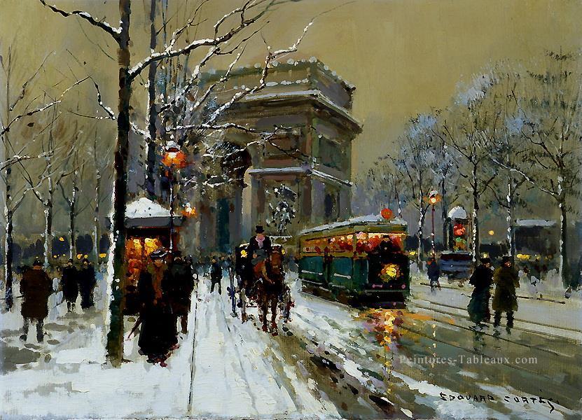 CE l’arc triomphal hiver Paris Peintures à l'huile
